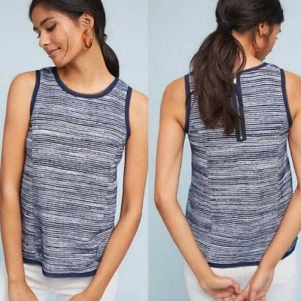 Vanessa Virginia Striped Sleeveless Blouse